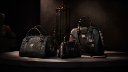 Highly detailed luxury fashion leather bags showing different types of leather bags
