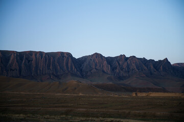 mountains in the morning