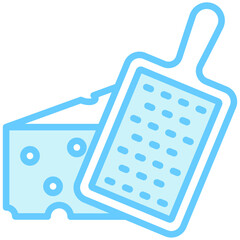 Cheese Grater blue color dual tone icon, relate to gastronomy theme. use for UI or UX kit, web and app development.	