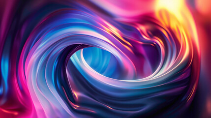 Energetic swirls of vibrant hues intertwine gracefully, creating a visually striking gradient wave in fluid motion.