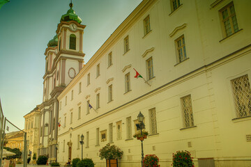 City centre in Szekesfehervar,Hungary.Summer season