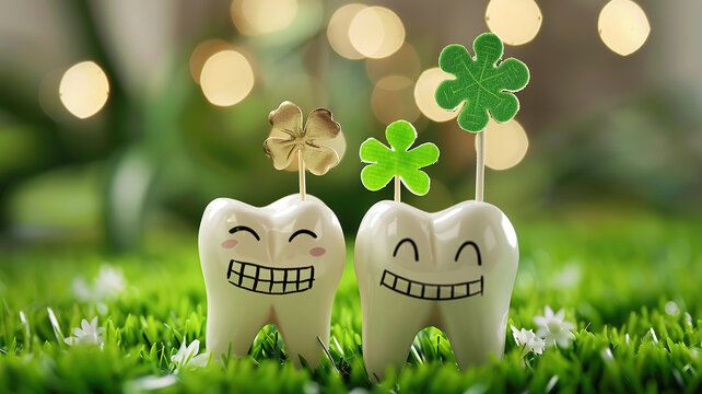 The happy teeth who celebrate ST Patrick's day.