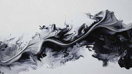 Fluid movements of bold strokes merge elegantly, resulting in a visually striking gradient wave.