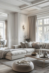Stylish Living Room Designed in Calming Neutral Color Palette