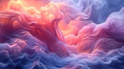 An abstract background with fluid lines and soft pastel colors, creating a serene and tranquil...