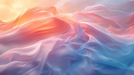 An abstract background with fluid lines and soft pastel colors, creating a serene and tranquil...