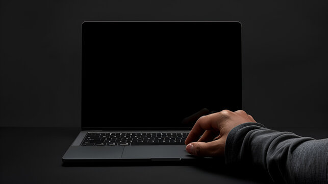 Laptop computer screen mockup template background, generative Ai