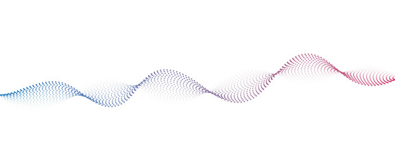 Flowing Dot Wave Pattern Halftone Curve Shape on Transparent Background