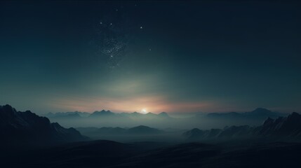 Habitable exoplanet similar to Earth and suitable for human life. Planet in space with water and greenery. The discovery of exoplanets and the search for life.