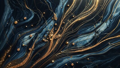 Obraz premium Blue abstract marble texture background.