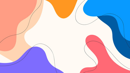 ABSTRACT BACKGROUND WITH HAND DRAWN SHAPES PASTEL FLAT COLOR VECTOR DESIGN TEMPLATE FOR WALLPAPER, COVER DESIGN, HOMEPAGE DESIGN