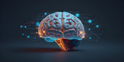 Create a vector of a Digital brain that the electrons in the brain spell out AR