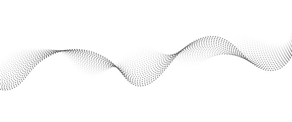 Flowing Dot Wave halftone gradient pattern on transparent background