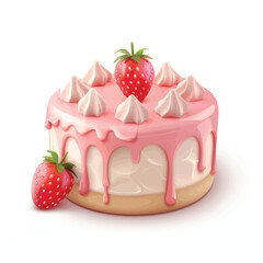 a cake with a strawberry on top of it