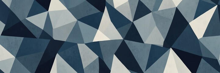 blue and white abstract background with random geometric triangle pattern from Generative AI