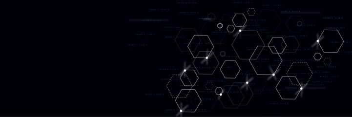 Vectors Digital technology and science background, Abstract futuristic hexagon shape pattern connection technology background.