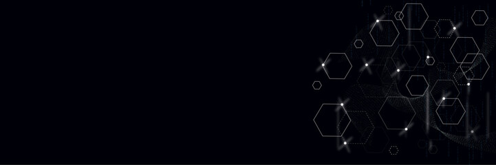 Vectors Digital technology and science background, Abstract futuristic hexagon shape pattern connection technology background.