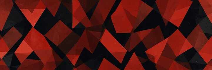 red and black abstract background with random geometric triangle pattern from Generative AI