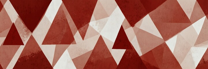 red and white abstract background with random geometric triangle pattern from Generative AI
