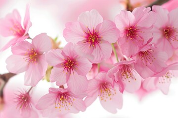 Beautiful cherry blossoms. Japan Obuse-machi, Nagano Prefecture. Sakura flower cherry blossom isolated on white background with full depth of field, Pink sakura flower tree, Pink Cherry blossom flower