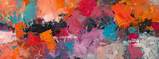 Vibrant Abstract Canvas with Textured Layers
