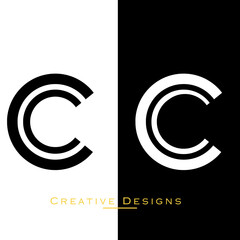 modern abstract letter  cc logo design minimal cc initial based-icon - obrazy, fototapety, plakaty