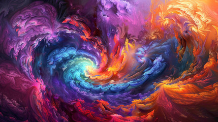 Radiant colors dance across the canvas, captivating the eye.