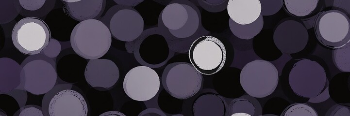 purple and black abstract background with random circles pattern from Generative AI