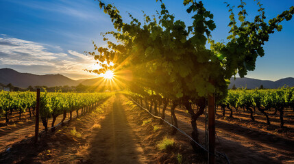 Naklejka premium vineyard in the morning.