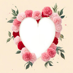 Heart flower Carnation frame_03