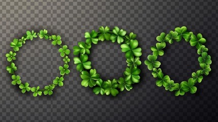 The green trifle wreaths represent good luck and success. Saint Patrick Day design elements. Modern illustration.