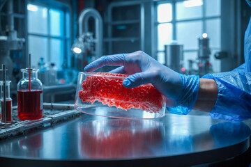 Future of Food Science: Close-Up of Lab-Grown Meat 