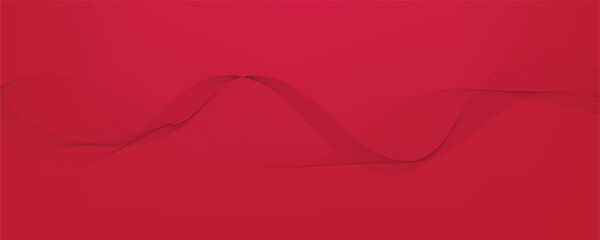 Vector abstract red background with dynamic red waves, lines and particles.	
