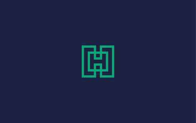 letter h with square logo icon design vector design template inspiration