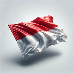 3D rendered Indonesia flag, isolated on a clean background. High-quality, realistic depiction perfect for various uses, Generated by AI.