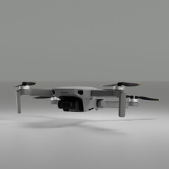 3D illustration, 3D rendering close-up of Drone and controller isolated Cut away isolated 3D mockup