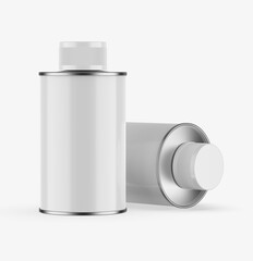 Blank oil tin can for branding. 3d illustration. - obrazy, fototapety, plakaty