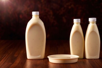 Product packaging mockup photo of Squeeze bottle of mayonnaise, studio advertising photoshoot