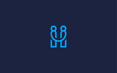 letter h with people logo icon design vector design template inspiration
