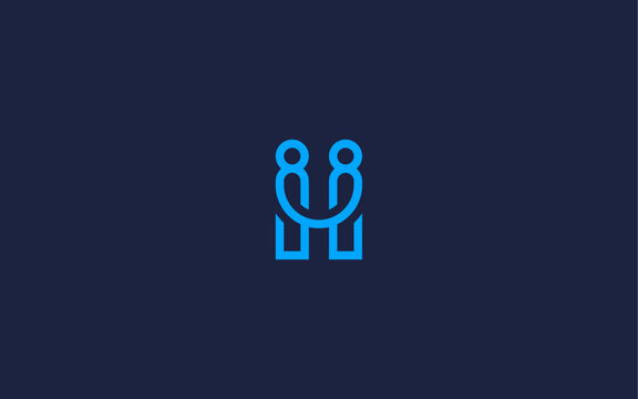 letter h with people logo icon design vector design template inspiration