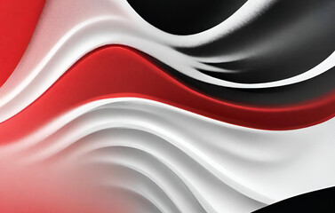 Illustration of satin waves in vibrant red and white elegance, Flowing Line abstract isolated background, 