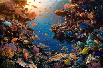 coral reef and fishes