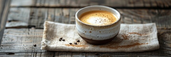 Creamy Cappuccino Masterpiece in a Ceramic Cup a Captivating Coffee Art