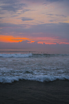 People surfing in Bali, Canggu, Batu Bolong
