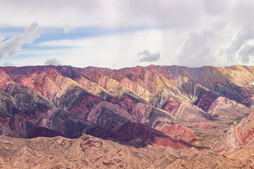 multicolored mountains located in the town of Humahuaca, Argentina