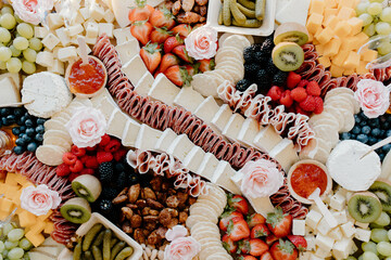 Charcuterie board display during event