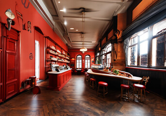 A cozy corner to enjoy the aromatic charm of a caf?. - obrazy, fototapety, plakaty