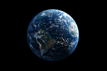 Earth and Moon in Space: A 3D depiction of our planet, surrounded by the vastness of space, with the Moon in orbit nearby