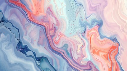 Fototapeta na wymiar Abstract marbling in pastel hues, a serene oil paint meditation
