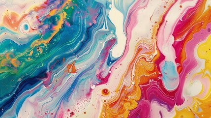 Abstract marbling like a scoop of rainbow sherbet, cool and sweet - obrazy, fototapety, plakaty